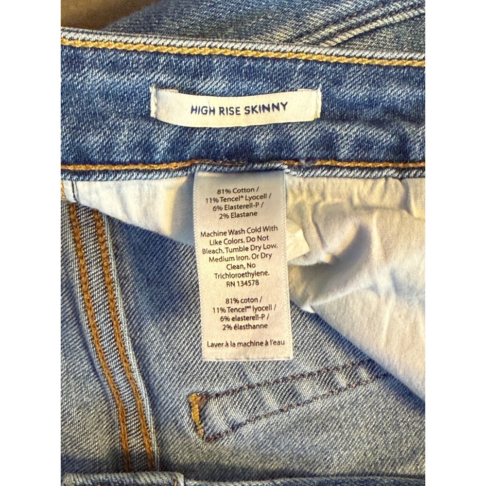 Vineyard Vines Womens High Rise Skinny Jeans Blue Candiani Denim Made‎ in USA 28 - Picture 14 of 15